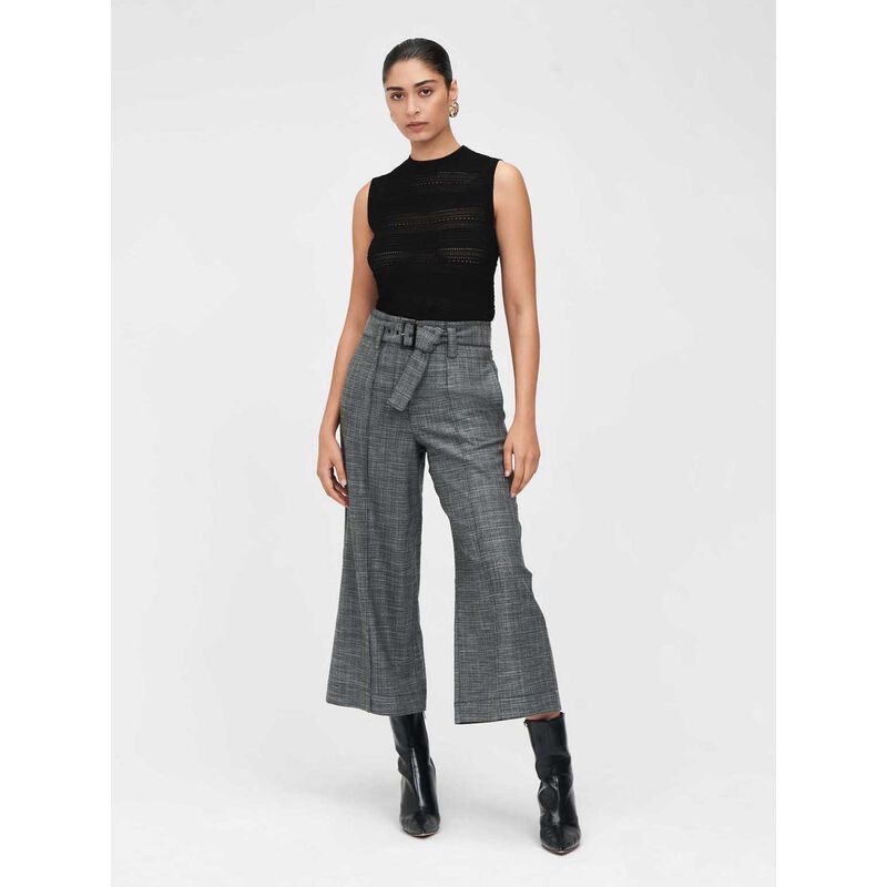 Veronika Maine Monochrome Tweed Cropped Pant image number 3